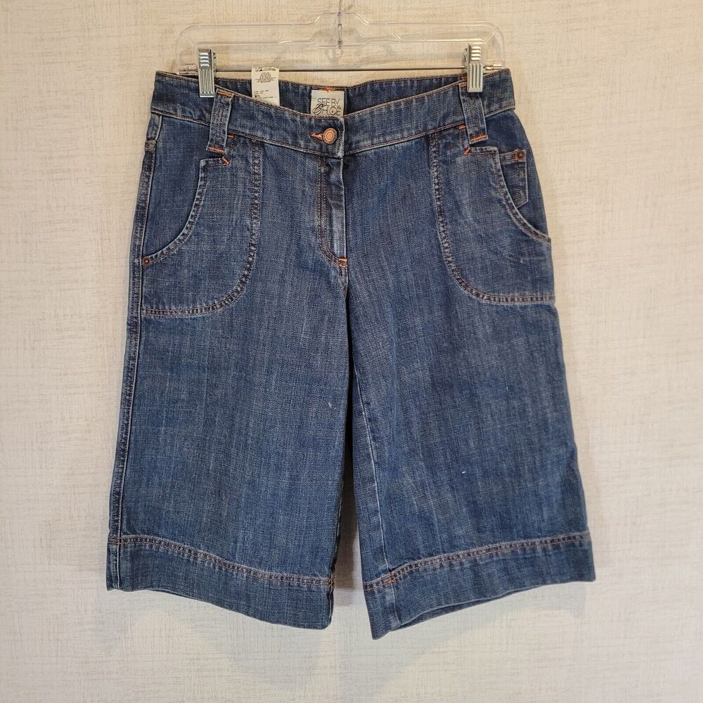 See By Chloe Denim Jean Shorts Bermuda Womens 6 Festival Boho Summer Italy EUC